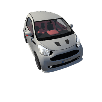 Lowpoly Car With Interior 26_Silver